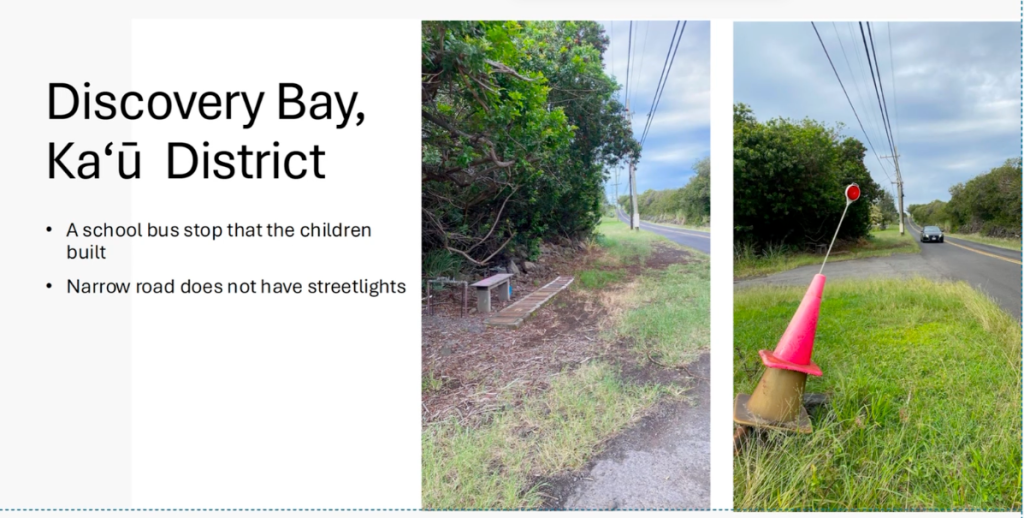 Screenshot of a bus stop built by children at Discovery Bay.